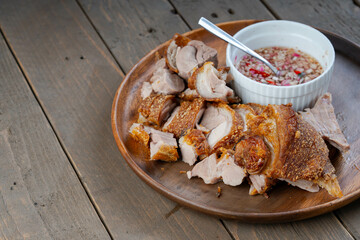 a delicious famous dish in the Philippines, deep fried pork leg also known as crispy pata 
