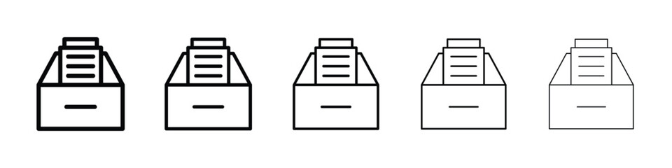 Archive icon or logo illustration outline black style