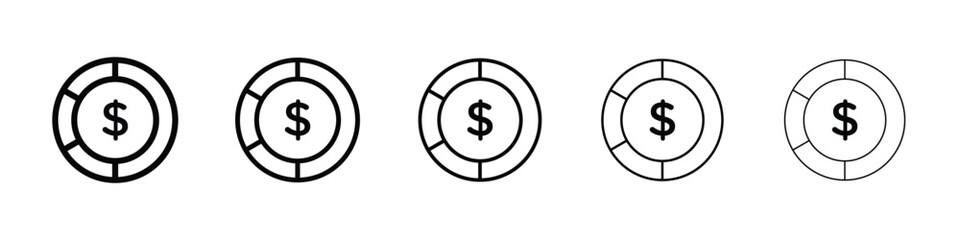 Asset allocation icon or logo illustration outline black style