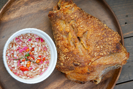 a delicious famous dish in the Philippines, deep fried pork leg also known as crispy pata 