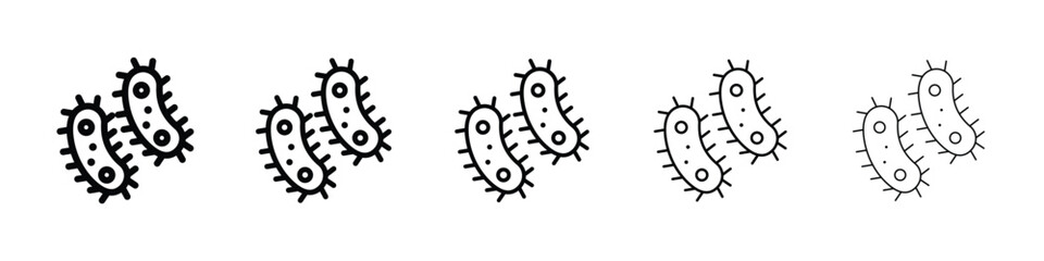 Bacteria icon or logo illustration outline black style