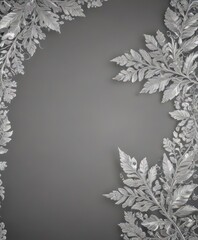 Silver leaf lace border, shimmering metallic background ,  backdrop,  abstract