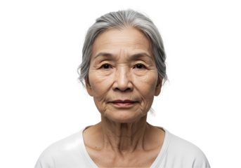 Portrait of Elderly Asian Woman Stock Photo  Image isolated on transparent background