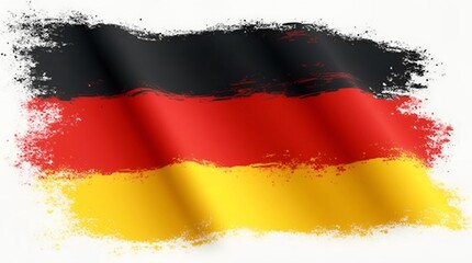 Naklejka premium Germany Flag Painted Style. Distressed German Flag with Brush Strokes for Artistic Design.