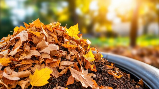 Shredded Leaves and Organic Matter in a Compost Tumbling Process for Efficient Decomposition