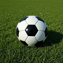 Fototapeta premium soccer ball on green grass
