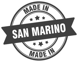Made in San Marino round sign. Made in San Marino stamp.