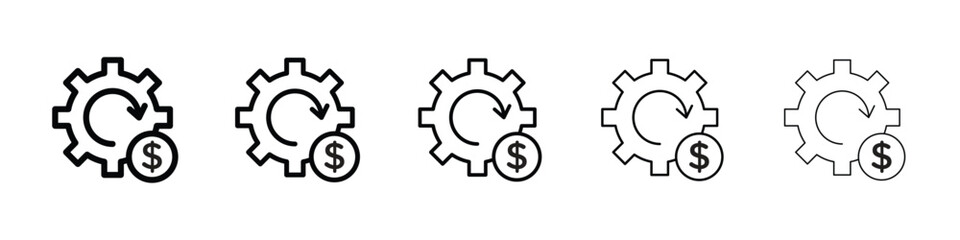 Business model icon or logo illustration outline black style