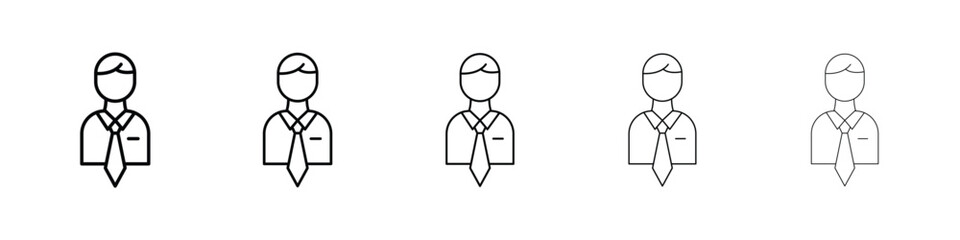 Businessman icon or logo illustration outline black style