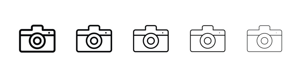 Camera icon or logo illustration outline black style