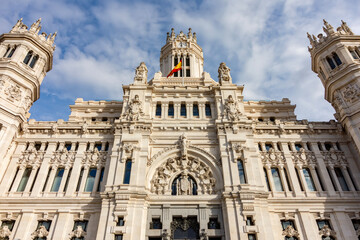 Cybele palace on Cibeles square in Madrid, Spain