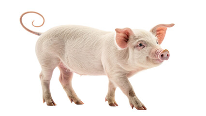 pink pig isolated on white background