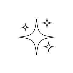 eps10 black Sparkling Stars line art icon silhouette vector on white background