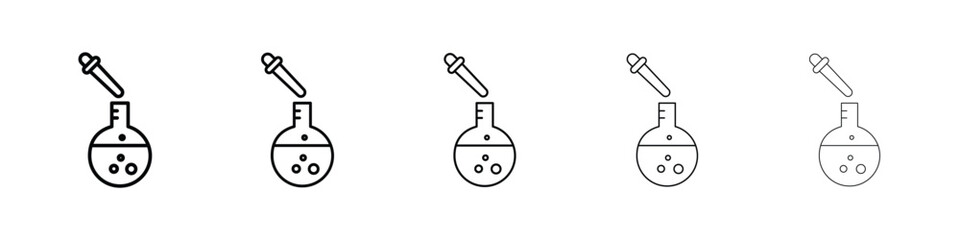 Chemical test icon or logo illustration outline black style