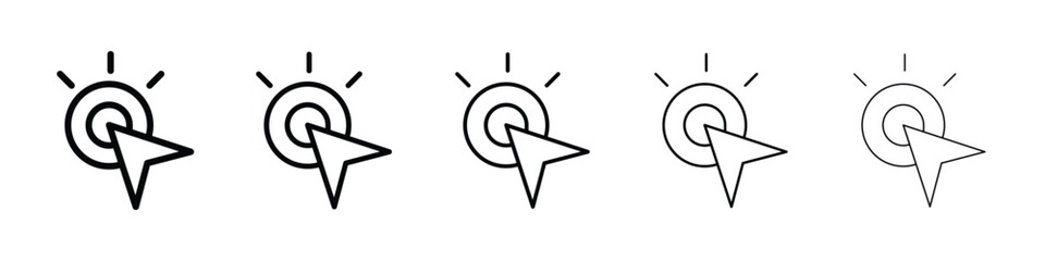 Click icon or logo illustration outline black style