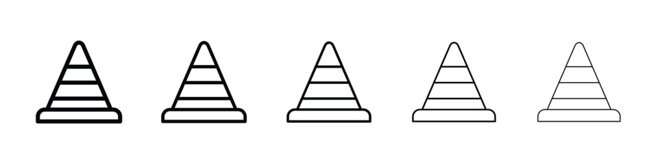 Construction cone icon or logo illustration outline black style