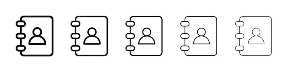 Contact book icon or logo illustration outline black style