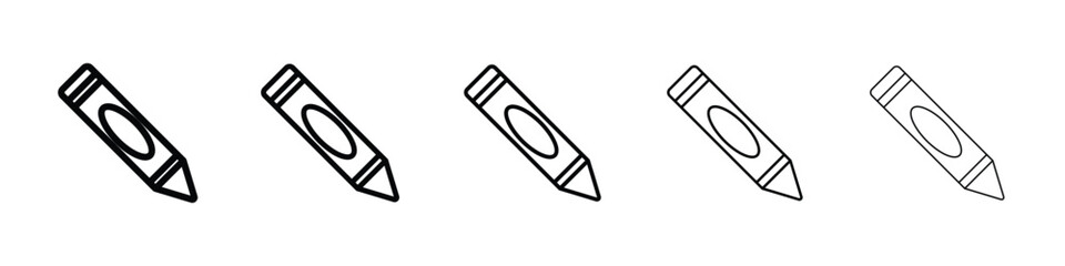 Crayon icon or logo illustration outline black style