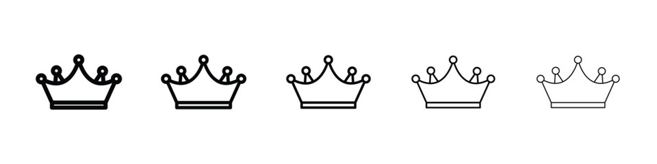 Crown icon or logo illustration outline black style