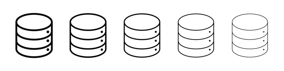 Database icon or logo illustration outline black style