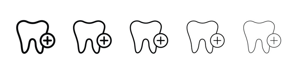 Dental care icon or logo illustration outline black style
