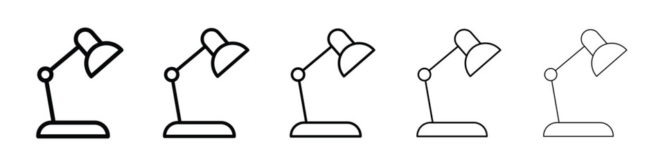 Desk lamp icon or logo illustration outline black style