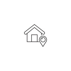 single outline icon home location related to location. linear icon collection. editable stroke. vector illustration