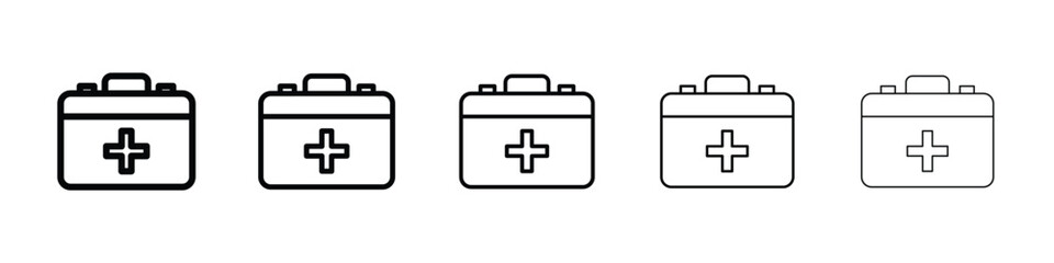 Doctor bag icon or logo illustration outline black style