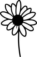 black and white daisy outline 