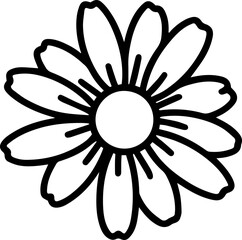 black and white daisy outline 