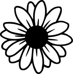 vector black transparent daisy flower 