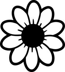 vector black transparent daisy flower 