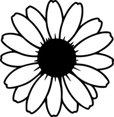 black and white daisy flower vector transparent 