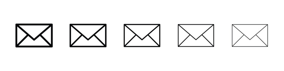 Email button icon or logo illustration outline black style