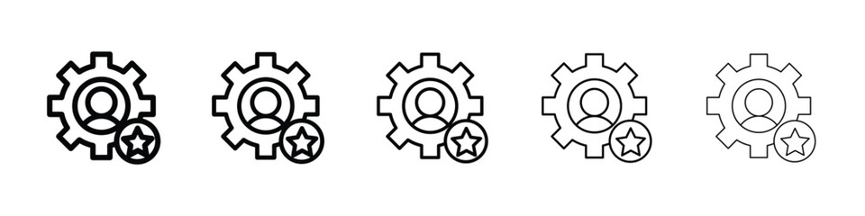 Employee skills icon or logo illustration outline black style