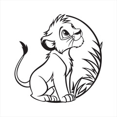 simba lion king  silhouette vector