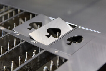 Metal samples of the cut laser cutting method