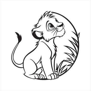 simba lion king  silhouette vector