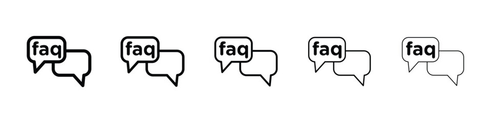 Fototapeta premium FAQ icon or logo illustration outline black style