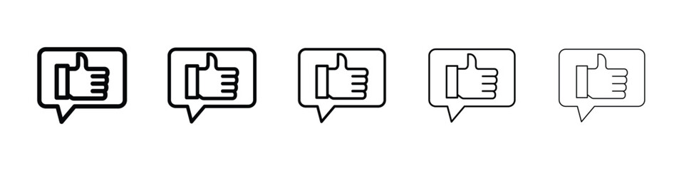 Feedback icon or logo illustration outline black style