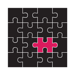 Fototapeta premium simple puzzle pieces isolated vector illustration