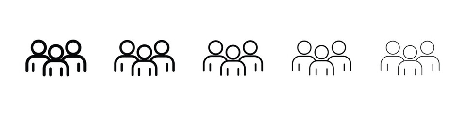 Group icon or logo illustration outline black style