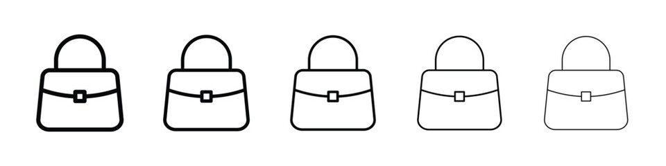 Handbag icon or logo illustration outline black style