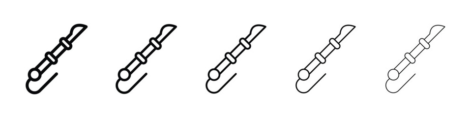 Harpoon icon or logo illustration outline black style