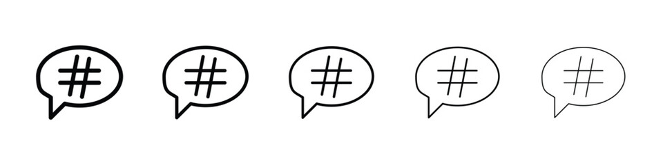 Hashtag icon or logo illustration outline black style