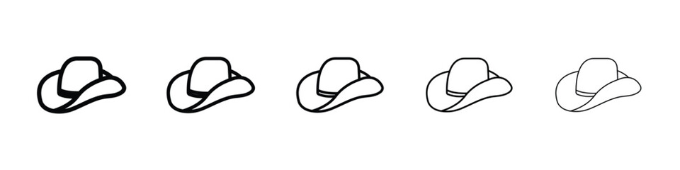 Hat icon or logo illustration outline black style