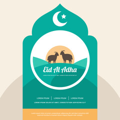 Eid Al Adha Banner Design illustration