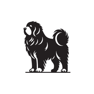 **"Majestic Tibetan Mastiff Vector Silhouette: Powerful Dog Design Featuring Thick Fur, Strong Build, and Noble Presence in Clean, Minimalist Style for Crafts and Digital Artwork"**
