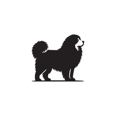 **"Majestic Tibetan Mastiff Vector Silhouette: Powerful Dog Design Featuring Thick Fur, Strong Build, and Noble Presence in Clean, Minimalist Style for Crafts and Digital Artwork"**
