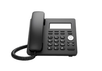 Black Office Phone HighRes Image  Details isolated on transparent background